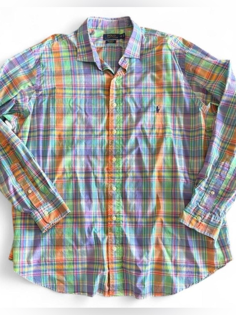 Polo Ralph Lauren pastel plaid cotton button down shirt - preppy maximalist